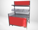 Mobile Promotion Tower Table with Height-Adjustable Shelf