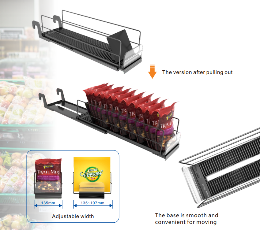 [01-03-105-00045] Product Pusher for Shelf Display 40x10x15cm