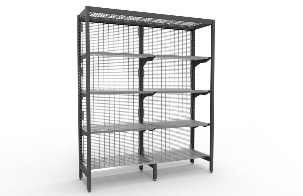 [02-11-214-00042] Metal Gondola Mesh Shelving