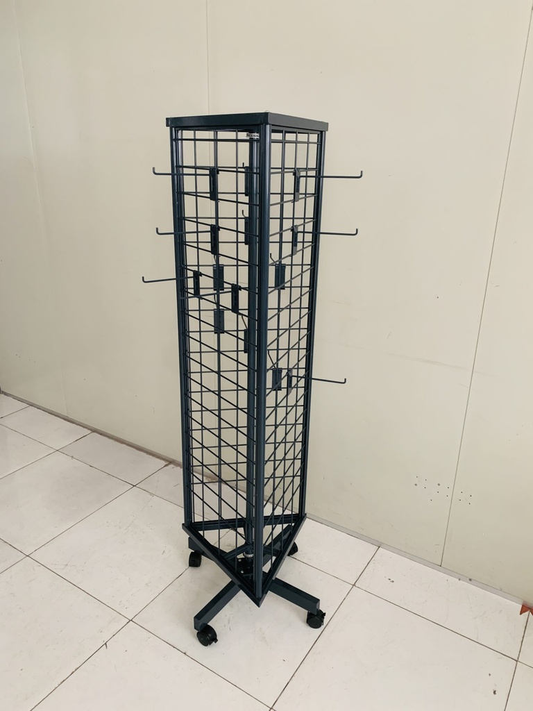 Triangular Metal Retail Display on Wheels