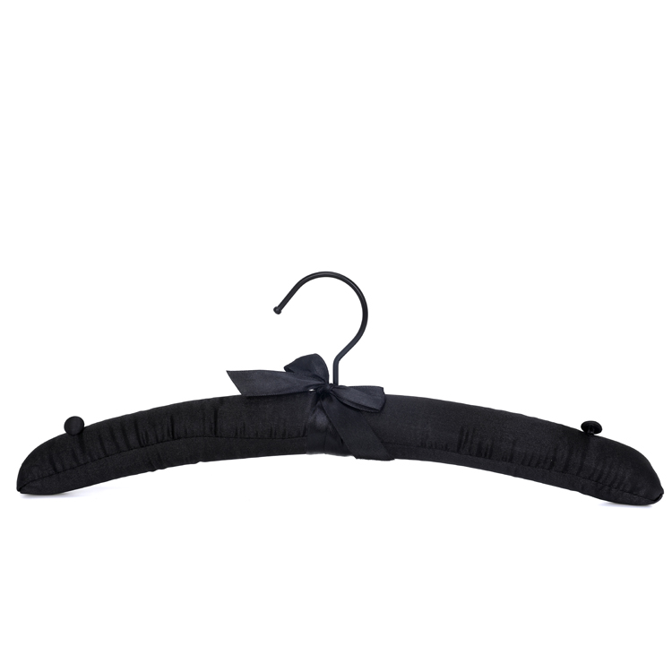 [01-08-115-00046] Luxury Black Padded Satin Hangers