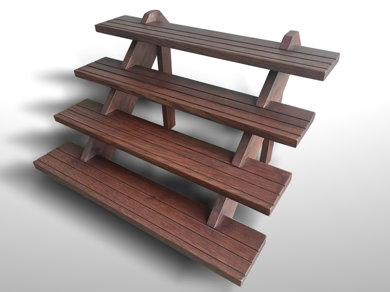 [02-11-214-00044] 4-Tier Wood Earring Display Stand