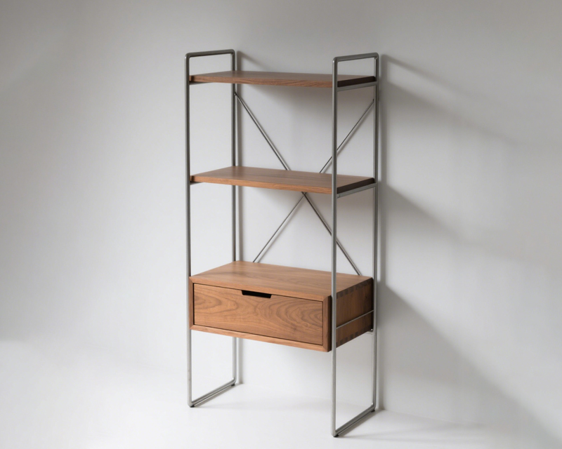 [01-03-105-00074] Wall-Mounted Shelves with Drawer
