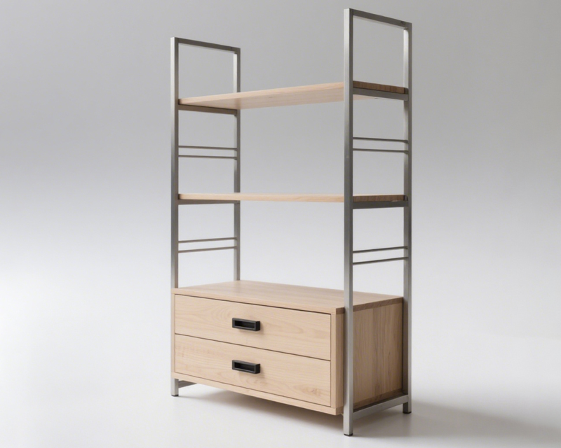 [01-03-105-00076] Minimalist Shelf with Drawers