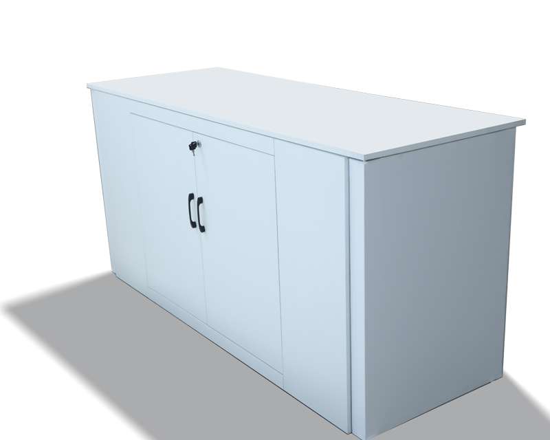 Lockable White Retail Cabinet