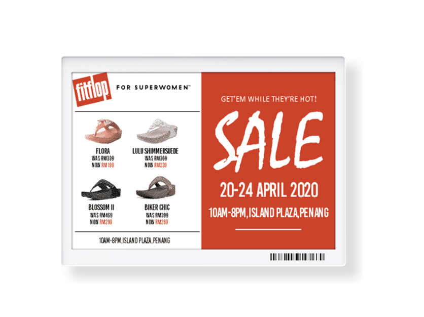 [01-08-115-00004] Electronic Shelf Label Technology: Multi-Color E-Ink Price Tags (Valley Series) (1.54'')